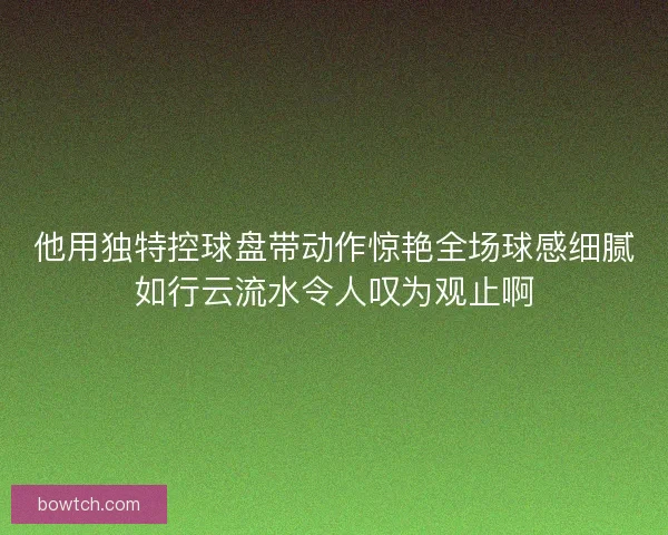 他用独特控球盘带动作惊艳全场球感细腻如行云流水令人叹为观止啊
